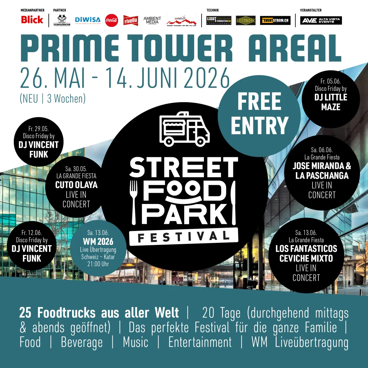 Street Food Park Festival Prime Tower Zürich Plakat