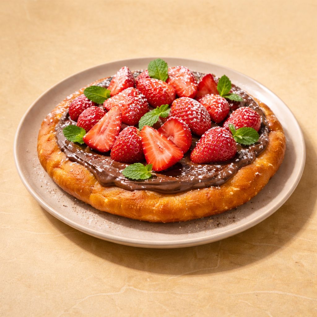 Süsse Lángos mit Nutella und Früchten